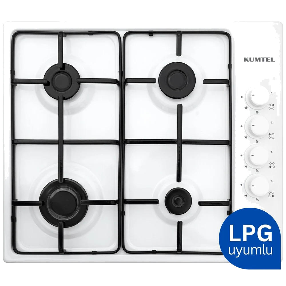 Kumtel Emaye Set Üstü Beyaz Ocak (KO-420F) (LPG)