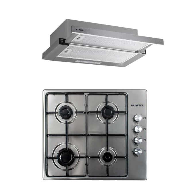 Kumtel Inox 2'li Setüstü Ankastre Set (Ocak-Aspiratör)