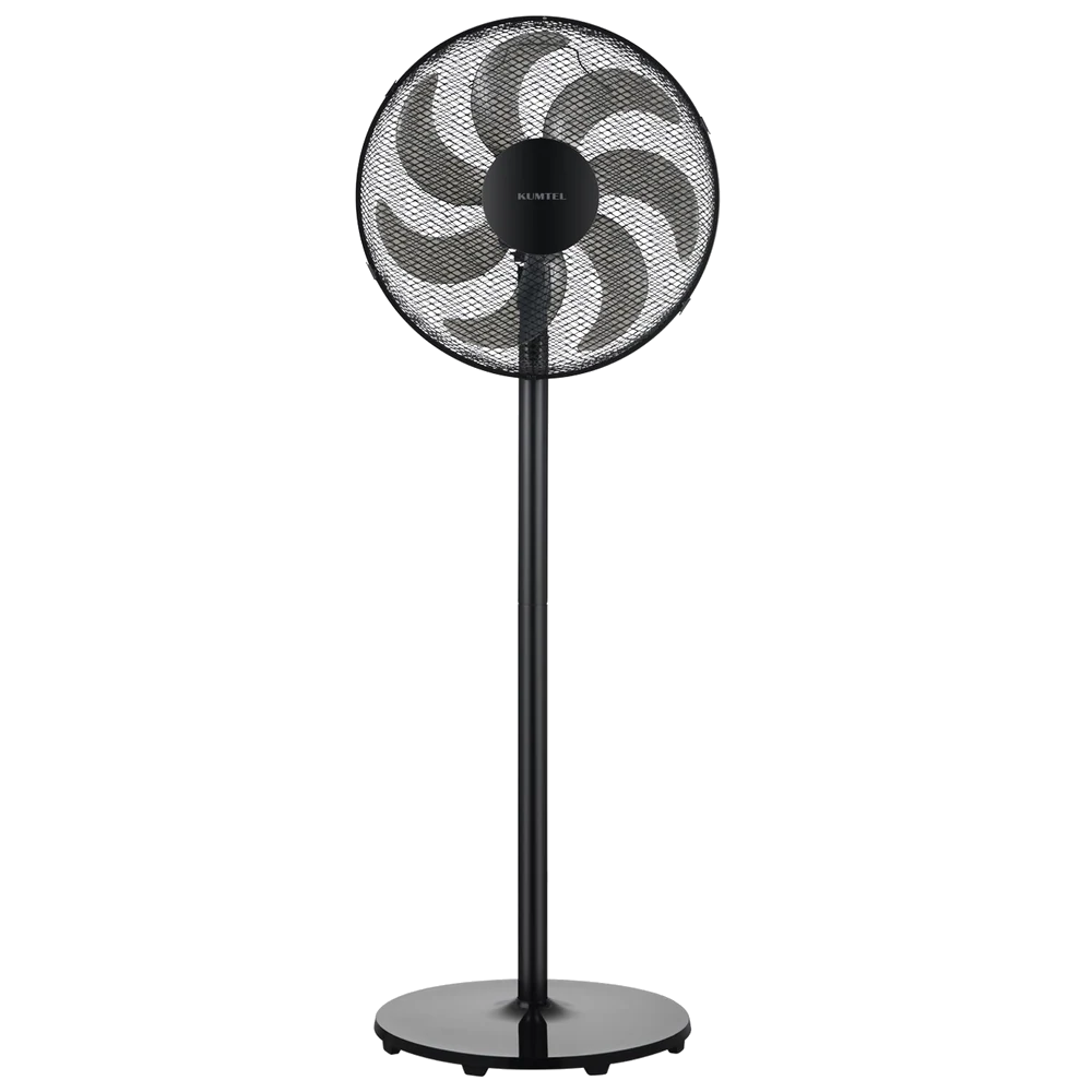 Kumtel KTF-760 Siyah 16 İnç Ayaklı Vantilatör 50 W,7 Pervaneli,3 Kademeli, 130 cm Yükseklik